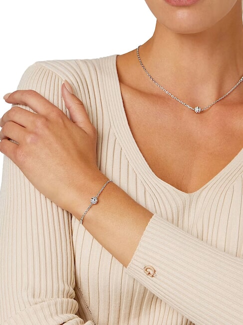 CALYPSO Bracciale con sfera e cristalli SILVER - Bracciali Donna