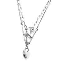 GUESS ALL YOU NEED IS LOVE Collana con charm cuore e chiavi SILVER - Collane - 2