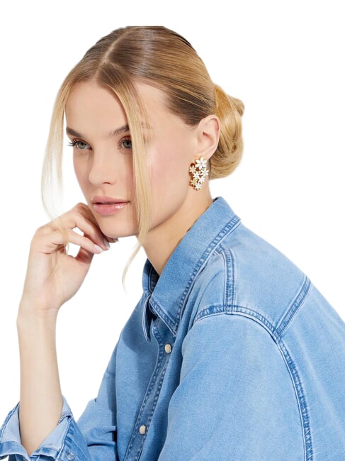 WHITE LOTUS Orecchini, motivo multi loto oro - Orecchini