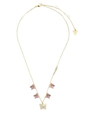 GUESS CHRYSALIS Collana, multi charm con cristalli, motivo farfalla ywl gold/light pink - Collane - 2