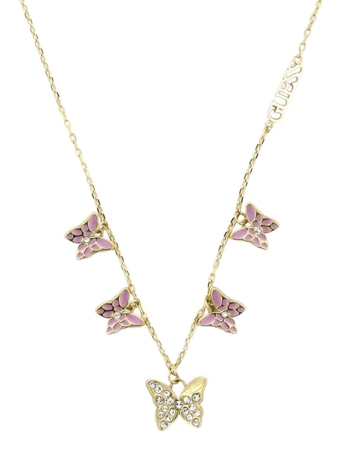 CHRYSALIS Collana, multi charm con cristalli, motivo farfalla ywl gold/light pink - Collane