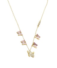 GUESS CHRYSALIS Collana, multi charm con cristalli, motivo farfalla ywl gold/light pink - Collane - 4