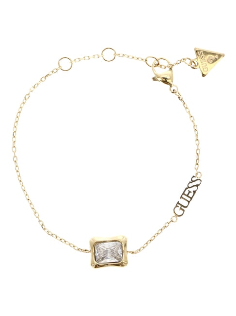 BAMBOO Bracciale, charm singolo centrale e logo yellow gold - Bracciali Donna