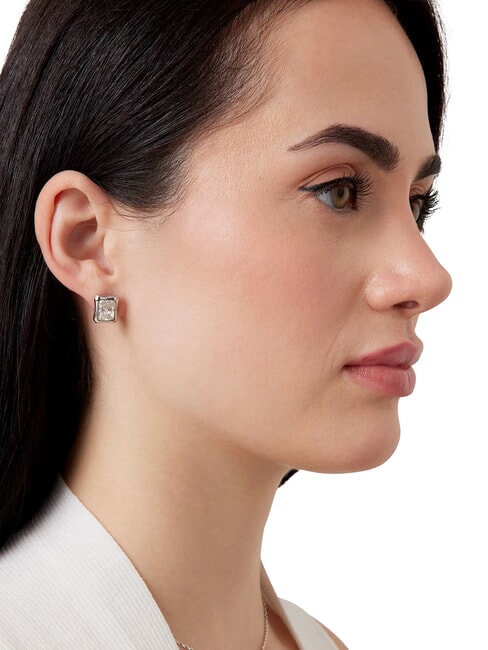 BAMBOO Orecchini, modello quadrato SILVER - Orecchini