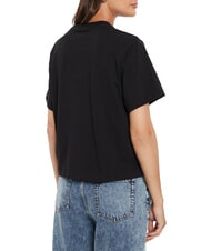 GUESS JEANS BOXY MINI TRIANGLE T-Shirt in cotone jetbla - T-shirt e Top Donna - 2