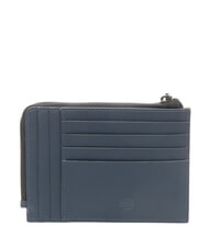 PIQUADRO CORNER SPECIALE GOMMATO Portacard con zip blu - Portafogli Uomo - 2