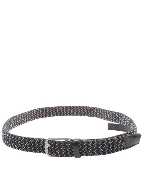 CINTURE COLL.109 Cintura intrecciata elastica nero/blu - Cinture