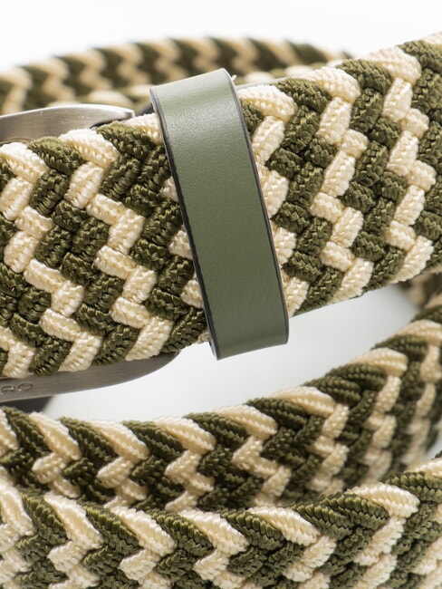 CINTURE COLL.109 Cintura intrecciata elastica VERDE/BEIGE - Cinture
