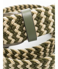 PIQUADRO CINTURE COLL.109 Cintura intrecciata elastica VERDE/BEIGE - Cinture - 3