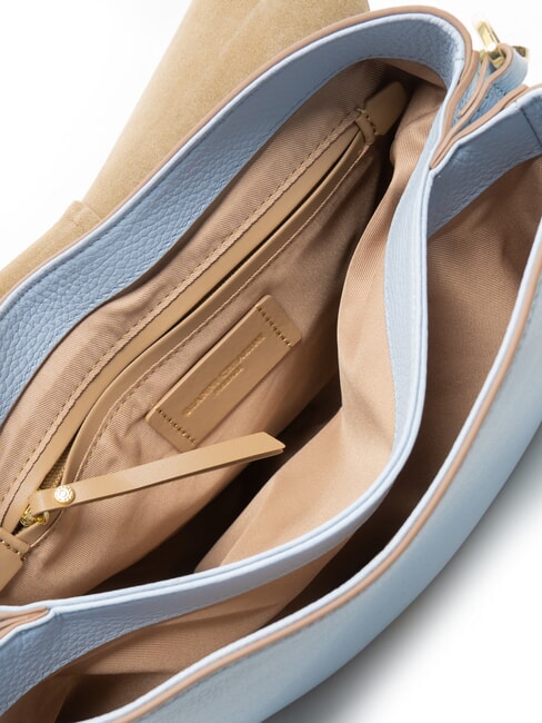 HELENA ROUND Borsa in pelle con tracolla in tessuto oasi - Borse Donna