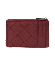 HERSCHEL OSCAR Portacarte piatto con zip oxblood red quilted - Portafogli Uomo - 2