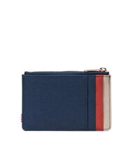 HERSCHEL OSCAR Portacarte piatto con zip black iris/red ochre/twill - Portafogli Uomo - 2
