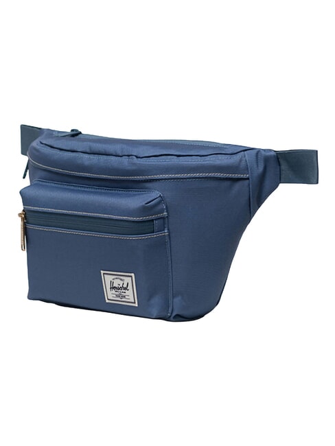POP QUIZ Marsupio con tasca blue mirage/white stitch - Marsupi