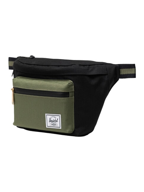 POP QUIZ Marsupio con tasca black/four leaf clover - Marsupi