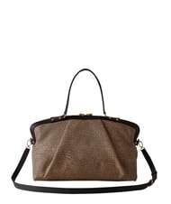 BORBONESE FRAME Borsa bauletto a mano, con tracolla OP/NATURALE/NERO - Borse Donna - 2