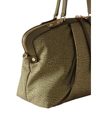 BORBONESE FRAME Borsa bauletto a mano, con tracolla olive - Borse Donna - 5