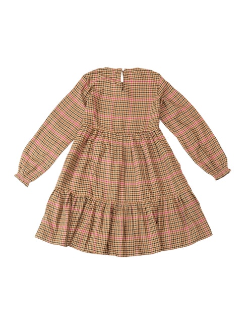 TH KIDS Abito Bambina shepard check/ magenta beige - Vestiti Bambine