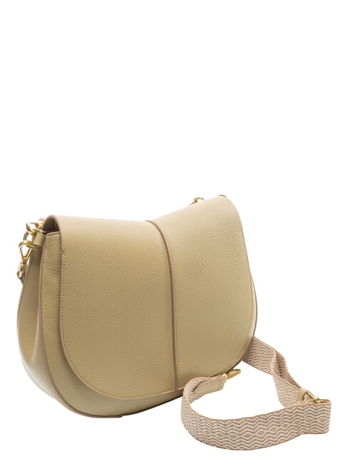 HELENA ROUND Borsa in pelle con tracolla in tessuto willow - Borse Donna