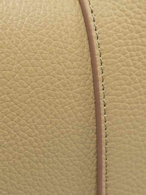 HELENA ROUND Borsa in pelle con tracolla in tessuto willow - Borse Donna