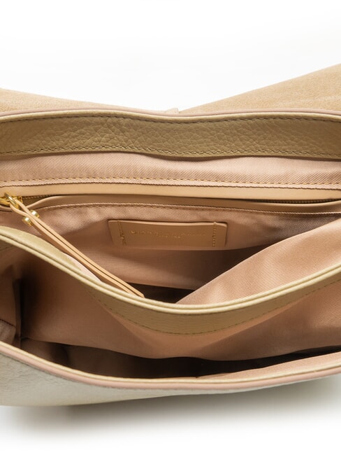 HELENA ROUND Borsa in pelle con tracolla in tessuto willow - Borse Donna