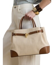 RALPH LAUREN BLAIKE Borsa a mano, con tracolla whitecanvas/tan - Borse Donna - 3