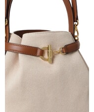 RALPH LAUREN BLAIKE Borsa a mano, con tracolla, a secchiello whitecanvas/tan - Borse Donna - 7