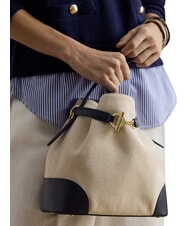 RALPH LAUREN BLAIKE Borsa a mano, con tracolla, a secchiello natural/canvas/navy - Borse Donna - 3