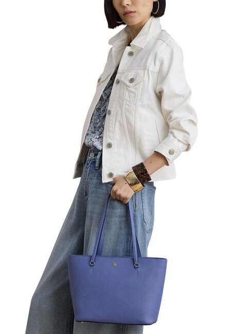 KARLY Shopping Bag in pelle carson blue - Borse Donna