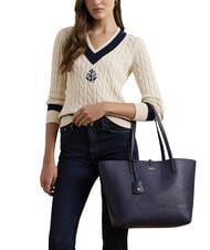 RALPH LAUREN MERRIMACK Shopper reversibile a spalla navy/skinny stripe - Borse Donna - 3