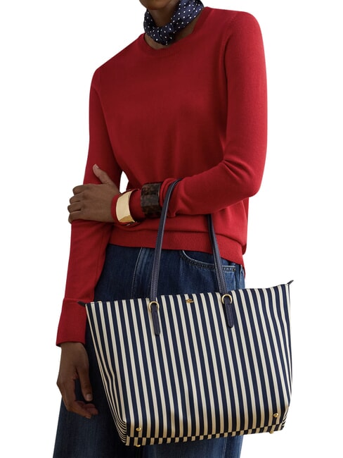 KEATON Borsa shopping media skinny stripe/refined navy - Borse Donna