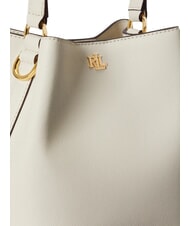 RALPH LAUREN REESE Borsa a mano, con tracolla, in pelle soft white - Borse Donna - 5