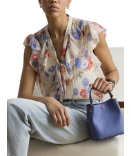 RALPH LAUREN REESE Borsa a mano, con tracolla, in pelle carson blue - Borse Donna - 3