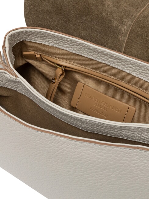 HELENA ROUND Borsa a spalla, con tracolla, in pelle sabbia - Borse Donna