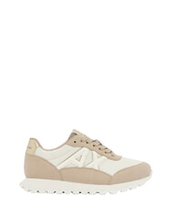 ARMANI EXCHANGE DROP MICROSUEDE Sneakers con logo laterale sand+off white - Scarpe Donna - 3