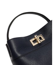 FURLA AMELIA Borsa secchiello mini, a mano, in pelle ink blue - Borse Donna - 4