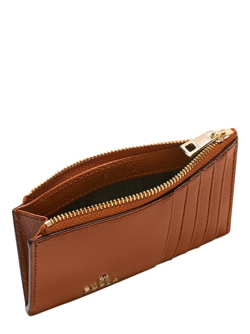 CAMELIA Portafoglio piatto in pelle cognac - Portafogli Donna