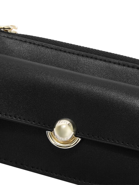 SFERA SOFT Portacarte con flap, in pelle Nero - Portafogli Donna