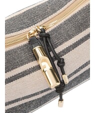 FURLA DEBBY Borsa spalla, pelle e lino toni indigo - Borse Donna - 6