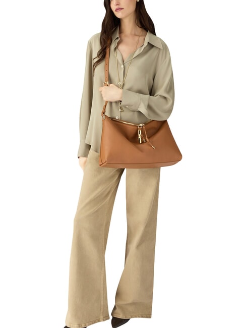 DEBBY Borsa a spalla, in pelle brandy - Borse Donna