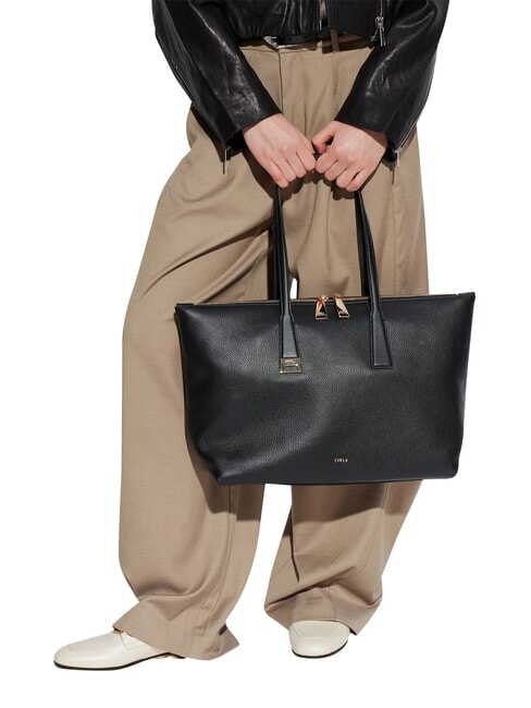 OLIVIA Borsa shopping a spalla, in pelle Nero - Borse Donna