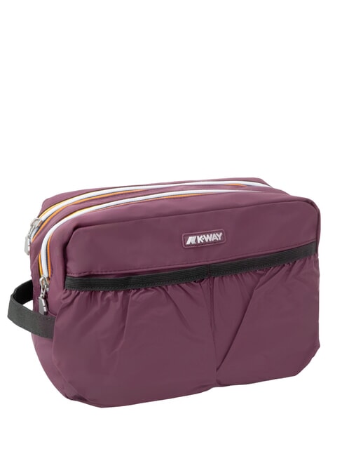 ALBAS Beauty case doppia zip con tasche violet mauve wine - Beauty Case