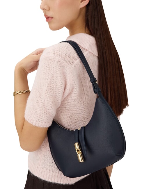 GOCCIA Borsa a spalla pelle martellata ink blue - Borse Donna