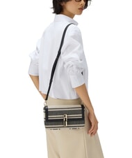 FURLA IRIDE Borsa a tracolla, pelle e lino toni indigo - Borse Donna - 3