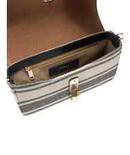 FURLA IRIDE Borsa a tracolla, pelle e lino toni indigo - Borse Donna - 6