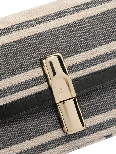 IRIDE Borsa a tracolla, pelle e lino toni indigo - Borse Donna