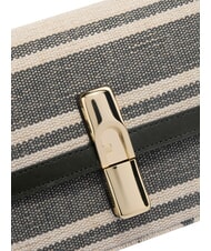 FURLA IRIDE Borsa a tracolla, pelle e lino toni indigo - Borse Donna - 7