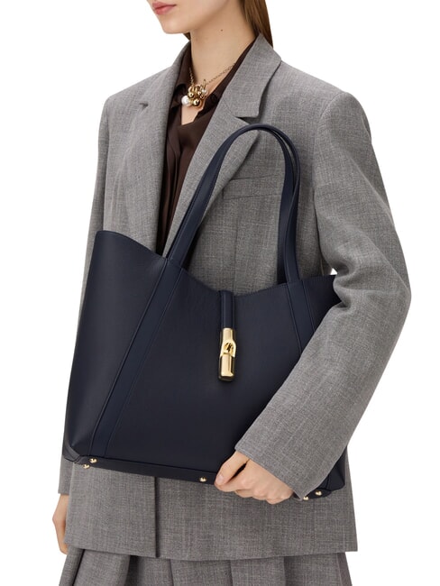 GOCCIA Borsa a spalla, in pelle ink blue - Borse Donna