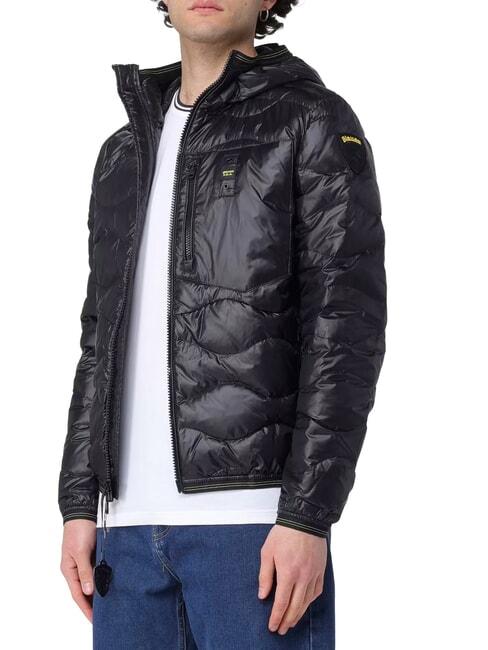 WAVE Piumino imbottito corto, con cappuccio nero - Piumini Uomo