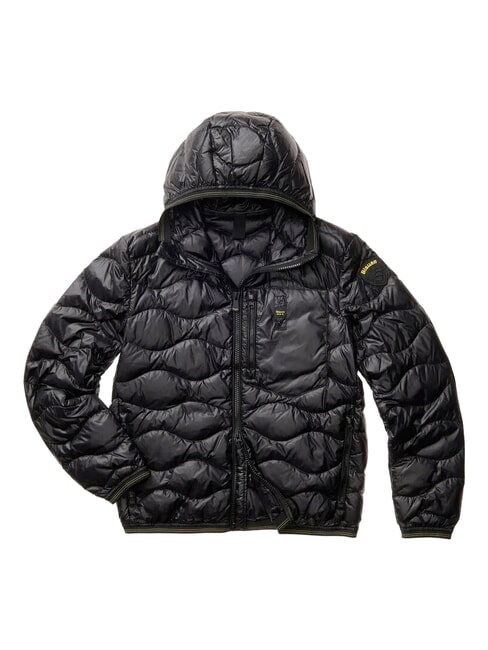 WAVE Piumino imbottito corto, con cappuccio nero - Piumini Uomo