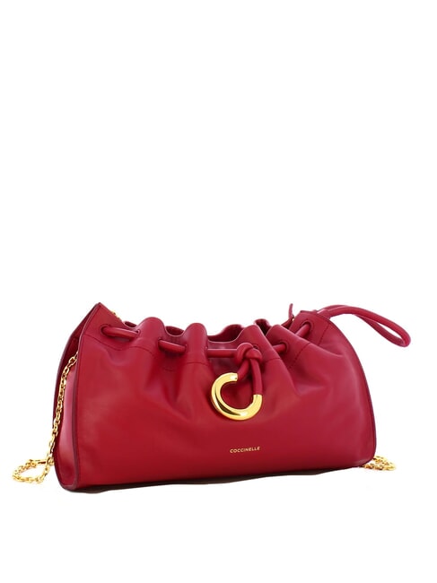 ISABELA Borsa in pelle con tracollina in metallo sangria - Borse Donna